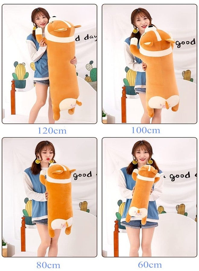 SNOWOLF Shiba Inu Plush Pillow Stuffed Animal Dog Cute Corgi Akita Soft Plush Toy Comfort Cushion Gifts for Girls Boys (Sleeping, 60cm / 23.6 '') - Image 4